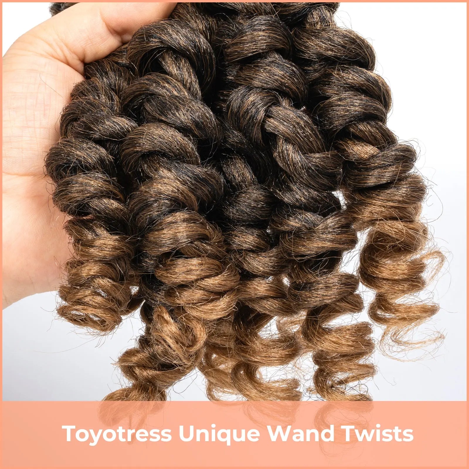 Clearance | Toyotress Wand Twist Crochet Hair | 10-12 Inch Natural Black Pre-twisted Jamaican Bounce Wand Twist Crochet Braids Synthetic Braiding Hair Extensions Toyotress